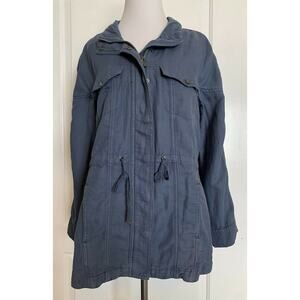CALVIN KLEIN JEANS Blue Linen Cotton Jacket Lightweight Coat Designer M